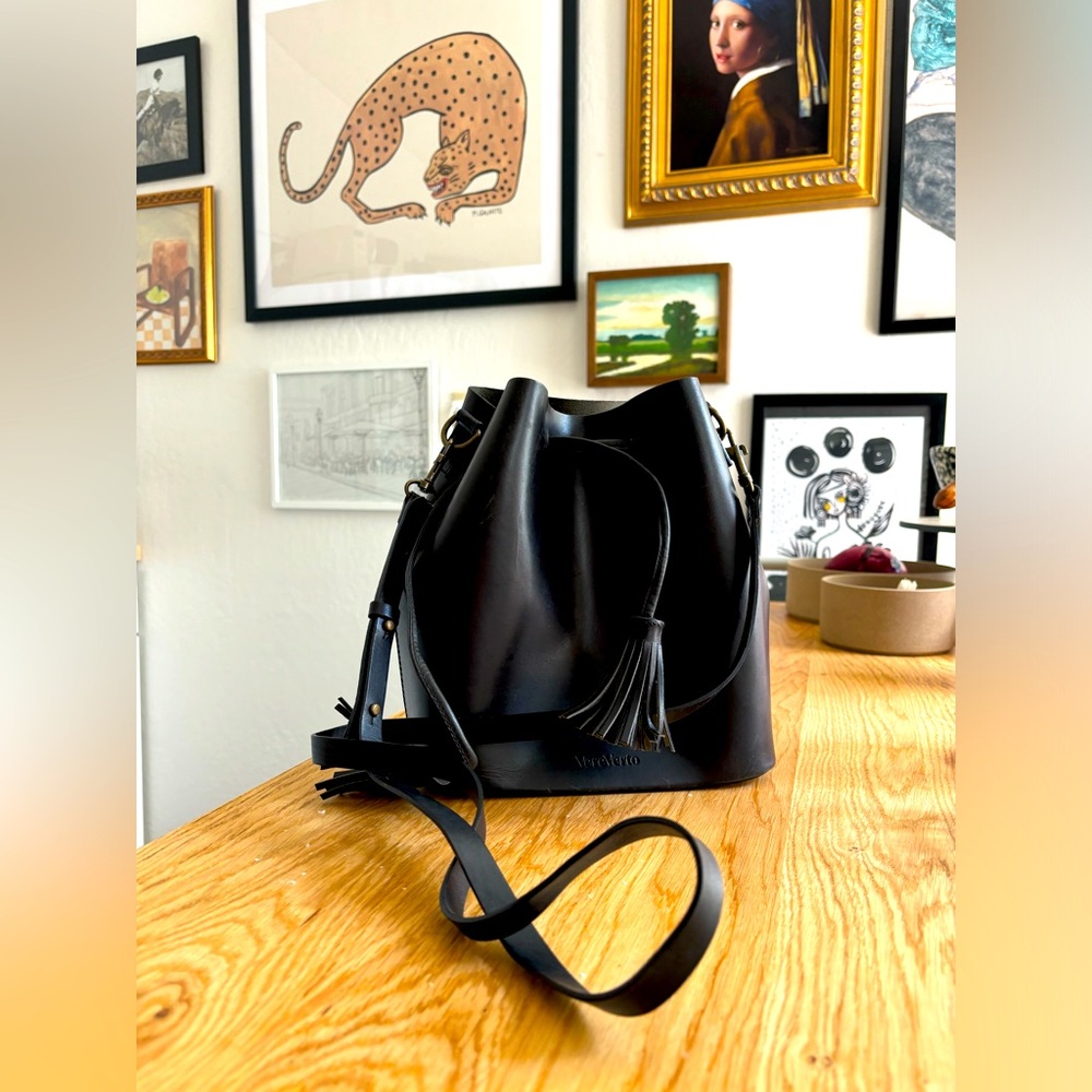 Vereverto black leather dita bucket bag
